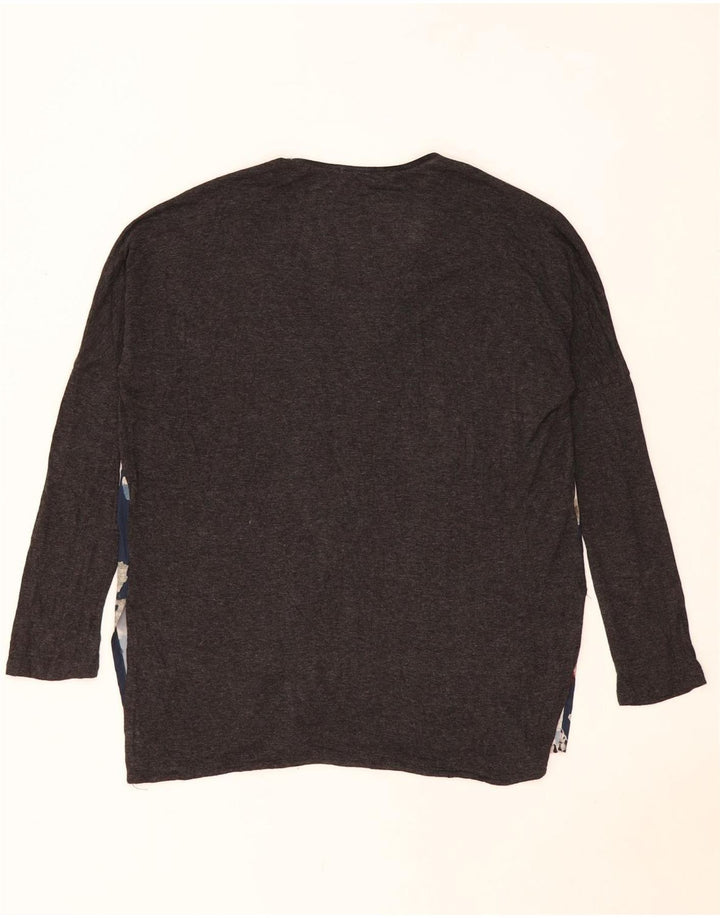 Zara Dame Top Langærmet UK 14 Medium Grey Floral