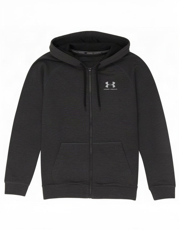 Under Armour Herre hættetrøje med lynlås mellemgrå bomuld