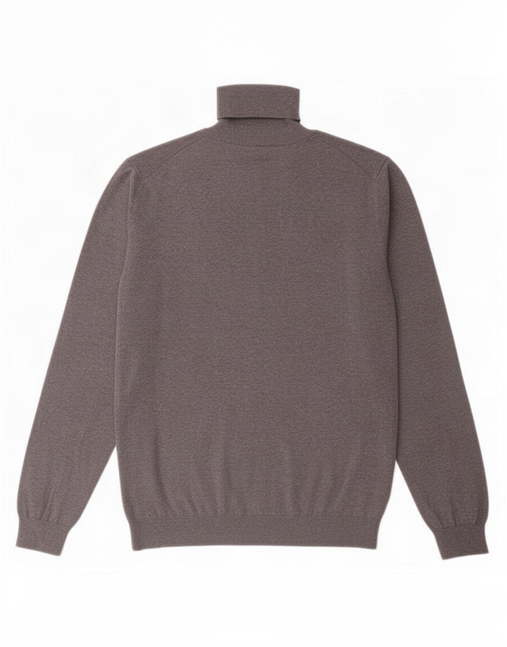 Massimo Dutti Herre Roll Neck Jumper Sweater Stor Grå Bomuld
