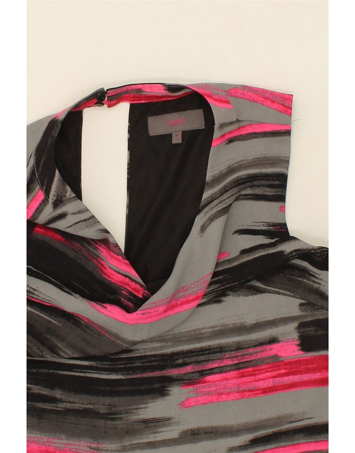 NEXT Womens Sleeveless Shift Dress UK 18 XL Grey Striped Polyester Vintage Next and Second-Hand Next from Messina Hembry 