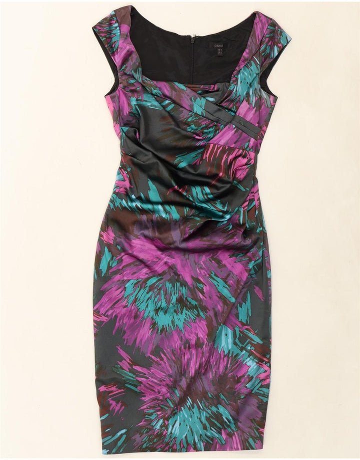 COAST Womens Bodycon Dress UK 8 Small Grey Tie Dye Acetate Vintage Coast and Second-Hand Coast from Messina Hembry 