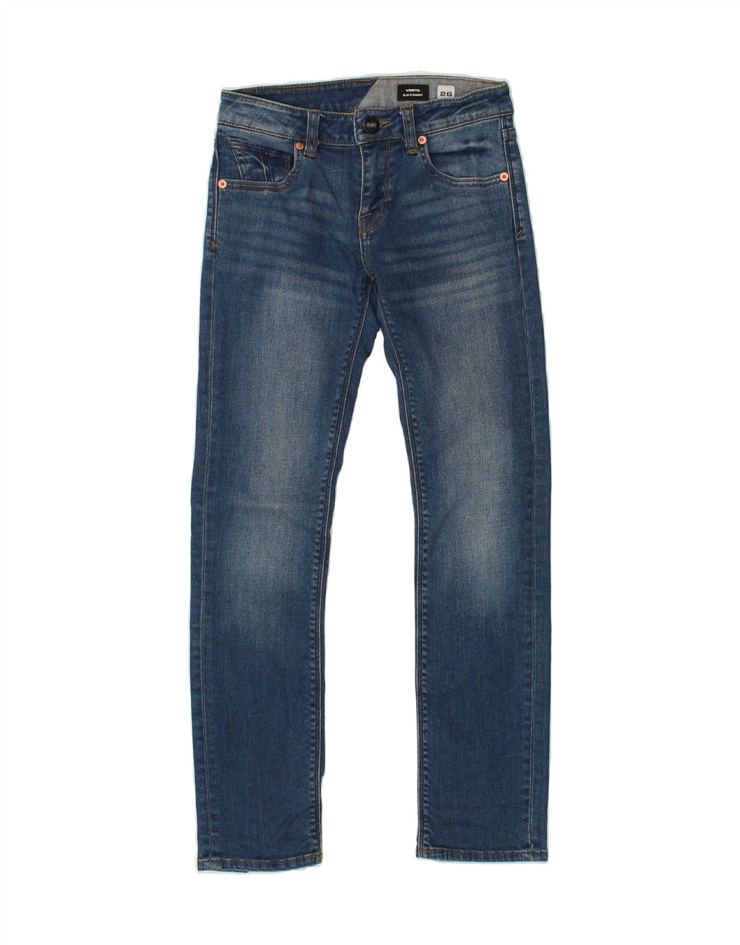 VOLCOM Womens Vorta Slim Straight Jeans W26 L27  Blue Cotton | Vintage Volcom | Thrift | Second-Hand Volcom | Used Clothing | Messina Hembry 