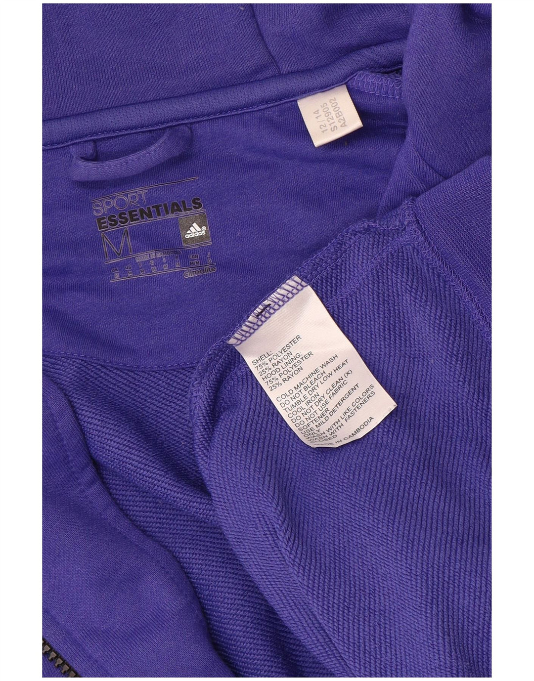 Adidas Herre Climalite hættetrøje med lynlås, medium lilla polyester