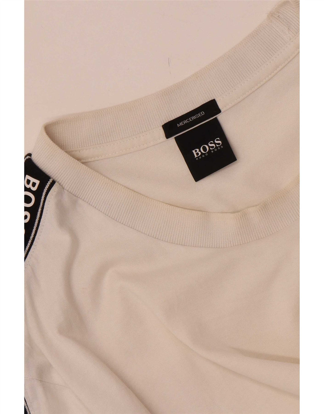 Hugo Boss Herre grafisk T-shirt Top Medium White Colourblock Bomuld