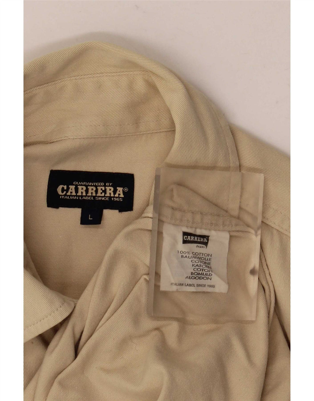 Carrera herreskjorte stor beige bomuld