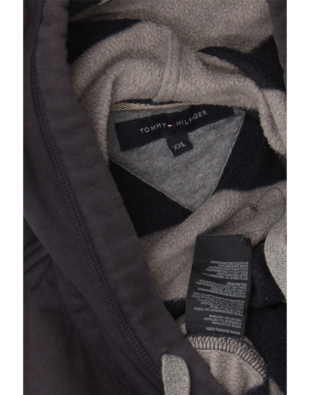 TOMMY HILFIGER Hættetrøje med lynlås til mænd 2XL marineblå bomuld