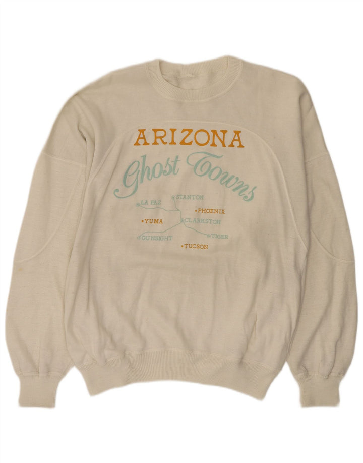 Arizona Herre grafisk sweatshirt jumper stor hvid