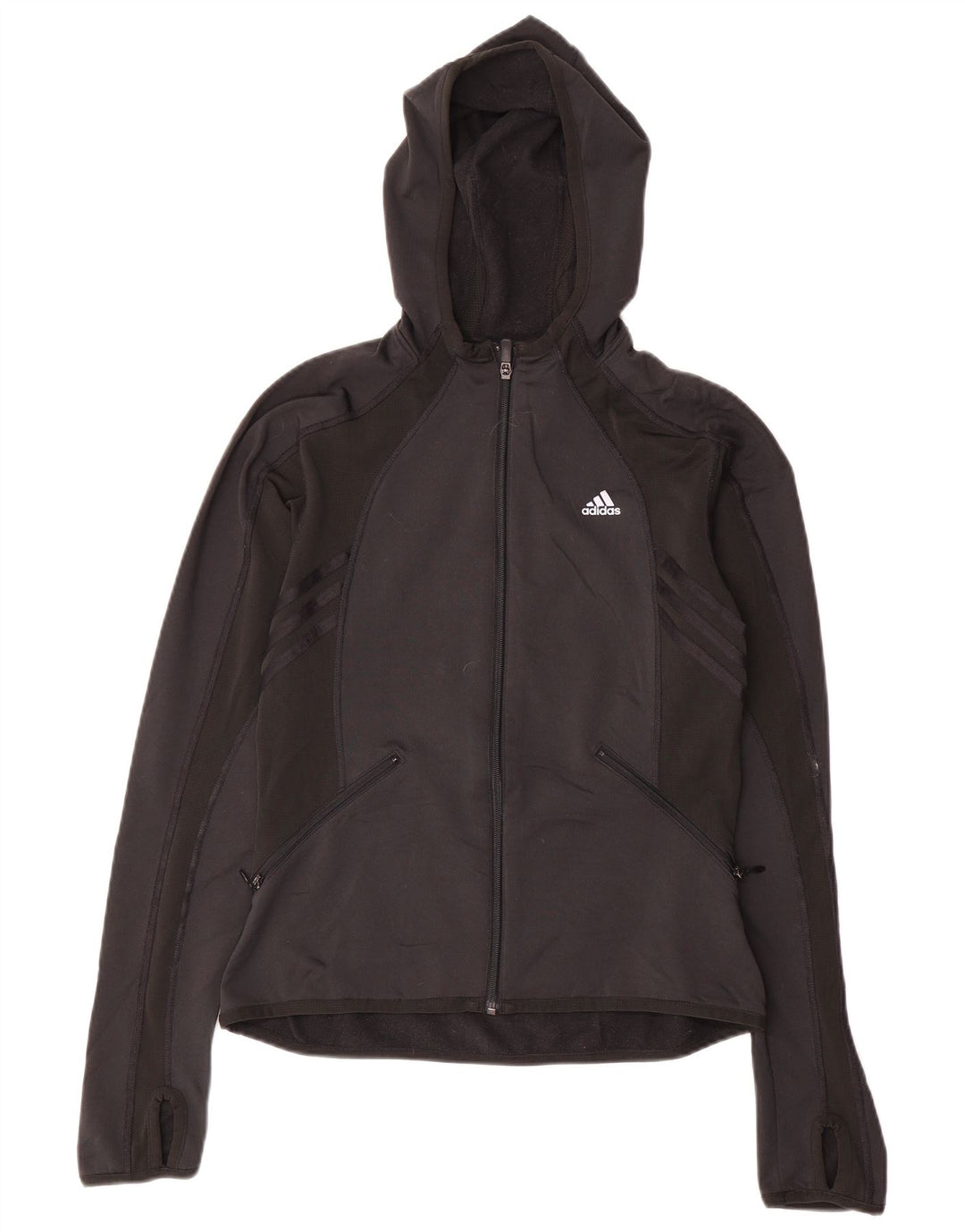 Adidas Dame Hættetrøje Sweater UK 12 Medium Sort Polyester