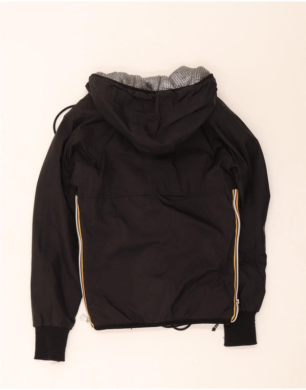 K-Way Pige Hooded Windbreaker Coat 8-9 År Sort Polyester