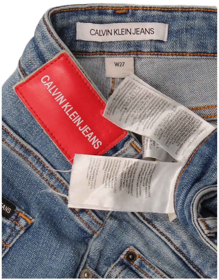 CALVIN KLEIN Dame Skinny Jeans W27 L28 Blå Bomuld