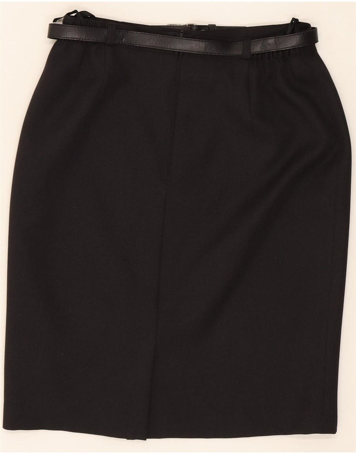 VINTAGE Womens Pencil Skirt UK 12 Medium W28  Black Polyester Vintage Vintage and Second-Hand Vintage from Messina Hembry 