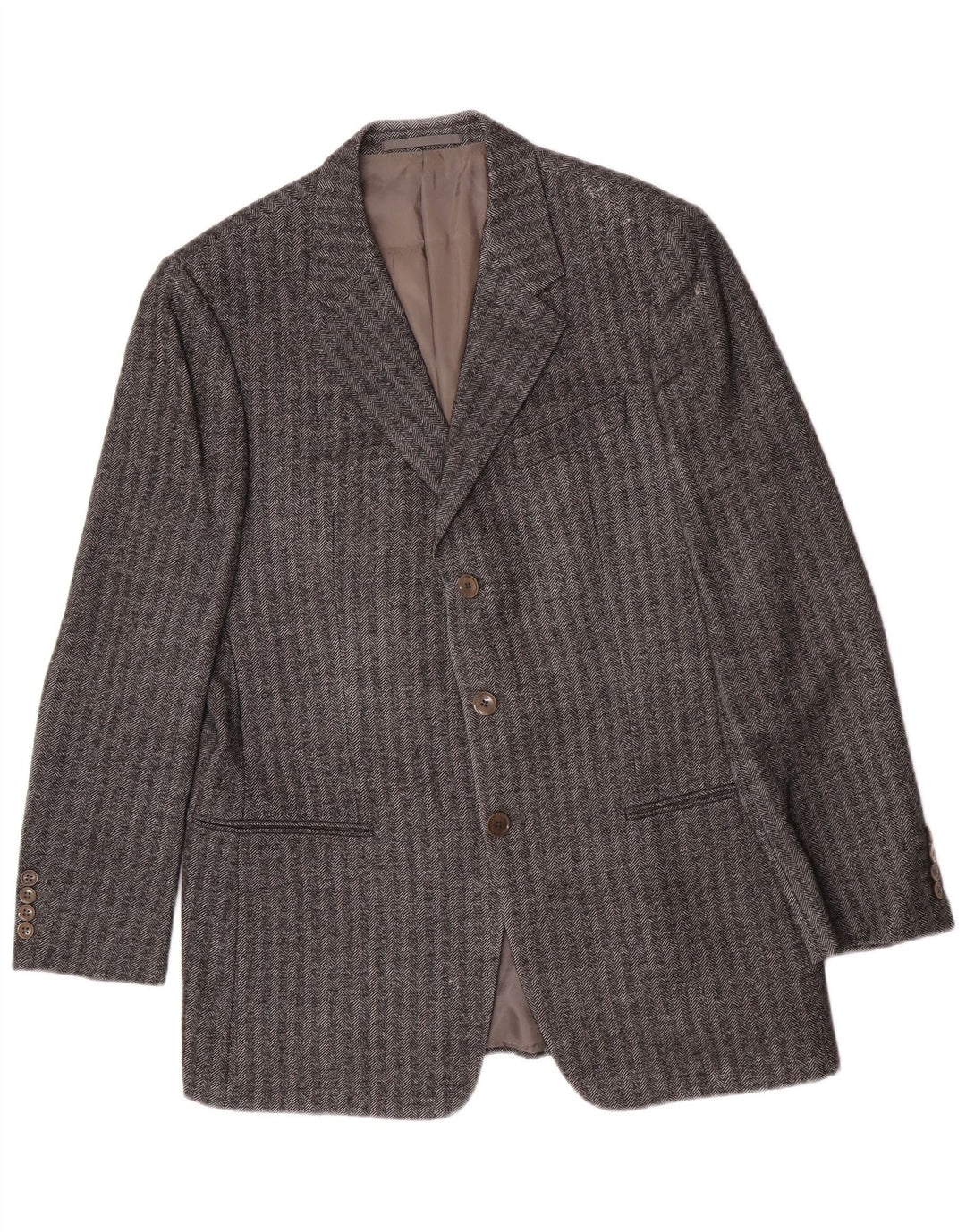 Armani Collezioni Herre 3-knaps blazerjakke IT 52 XL Grå sildeben