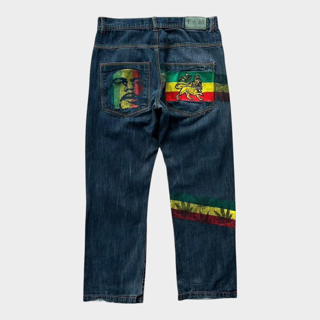 Baggy Hip-hop Rasta jeans - 34 talje