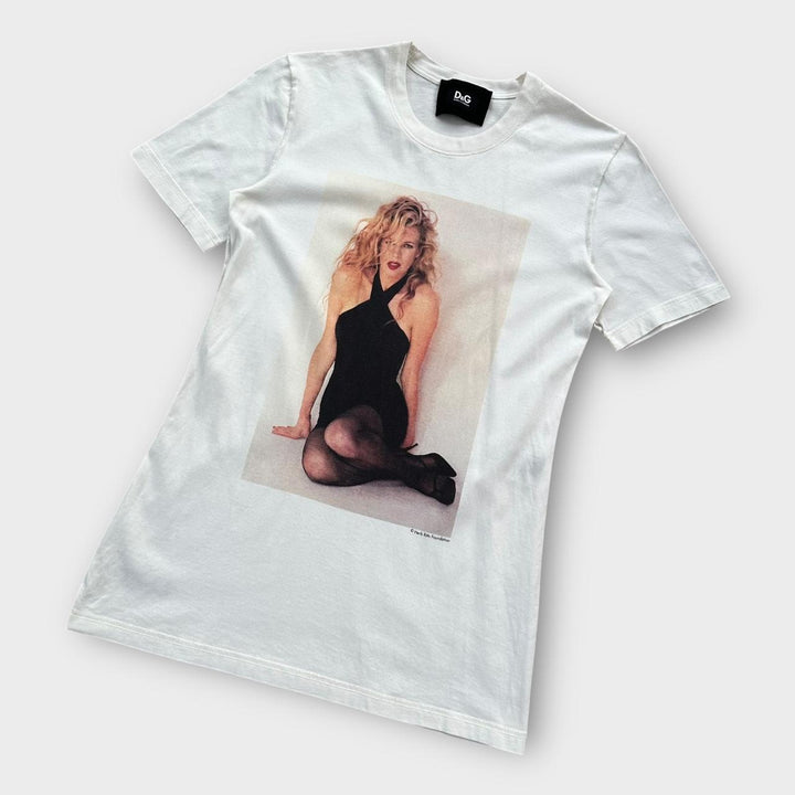 Vintage D&G Kim Basinger grafisk t-shirt - stor dame