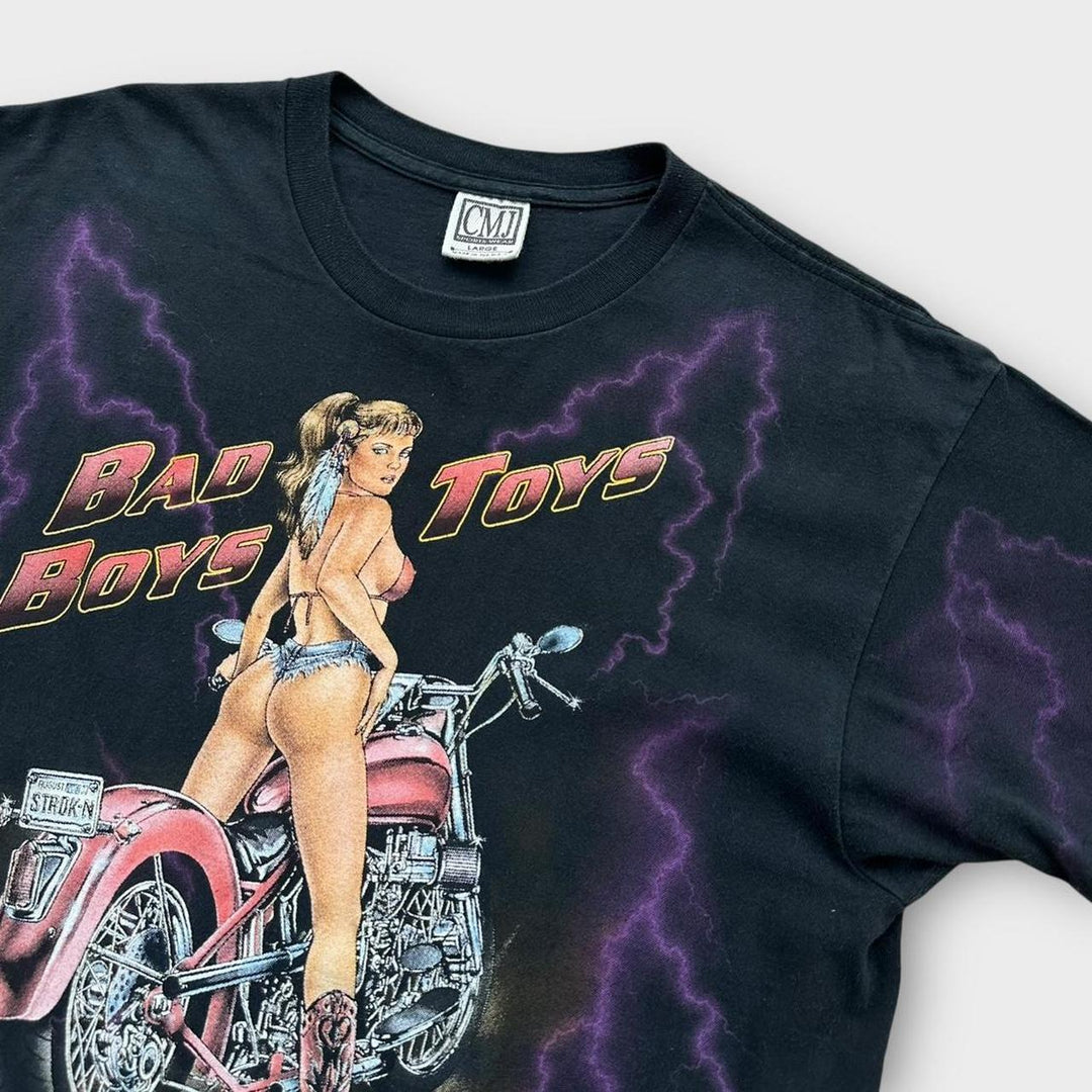 Enkeltsøm Harley grafisk t-shirt - stor