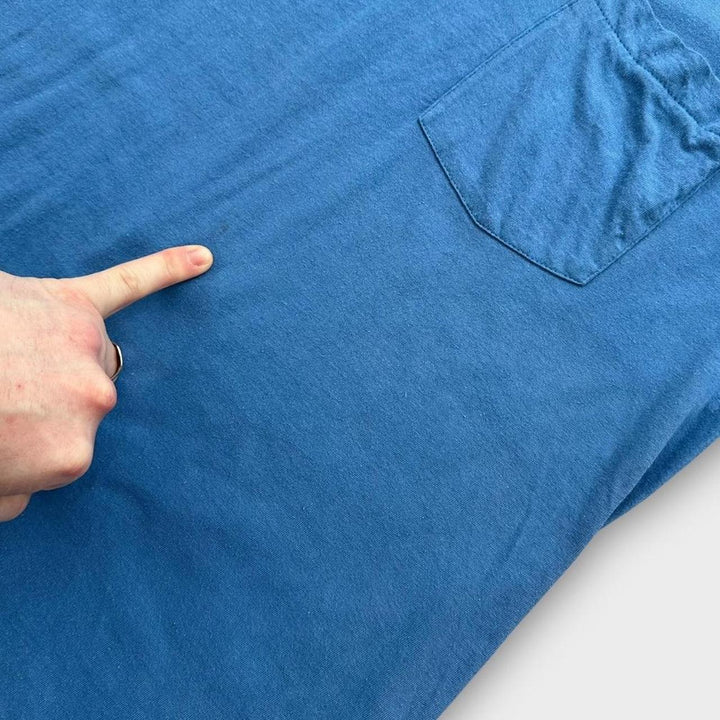 Enkeltsøms blank lomme-t-shirt - XL (passer som en stor)