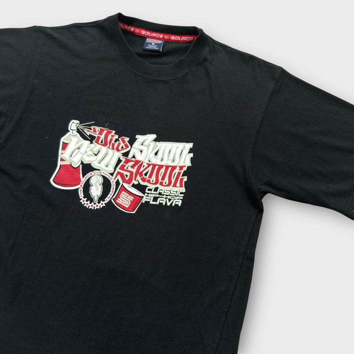 Y2K hip hop grafisk t-shirt - medium (passer som en stor)