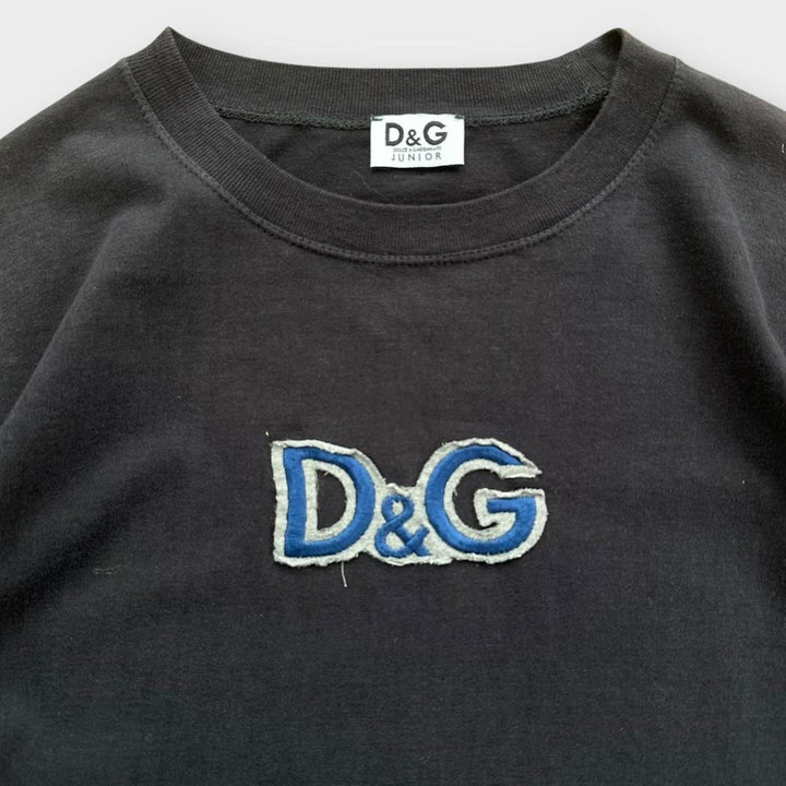 D&G spell out langærmet t-shirt - junior XL (stor dame)