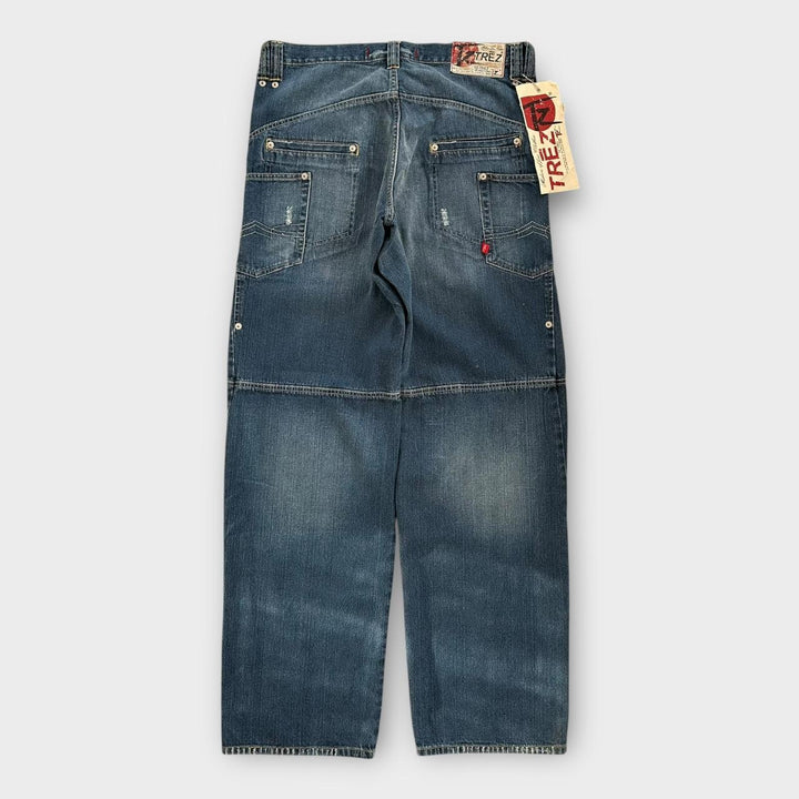 Vintage Y2K jeans med brede ben - 36 (måler som 38 tommer)