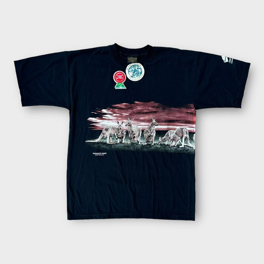 Planet earth kænguru grafisk t-shirt - XL