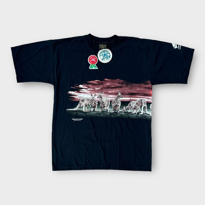 Planet earth kænguru grafisk t-shirt - XL