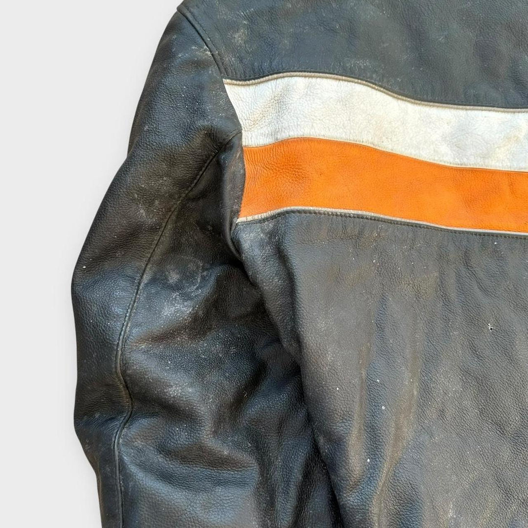 Alpinestars bikerjakke i læder - medium (tjek mål)