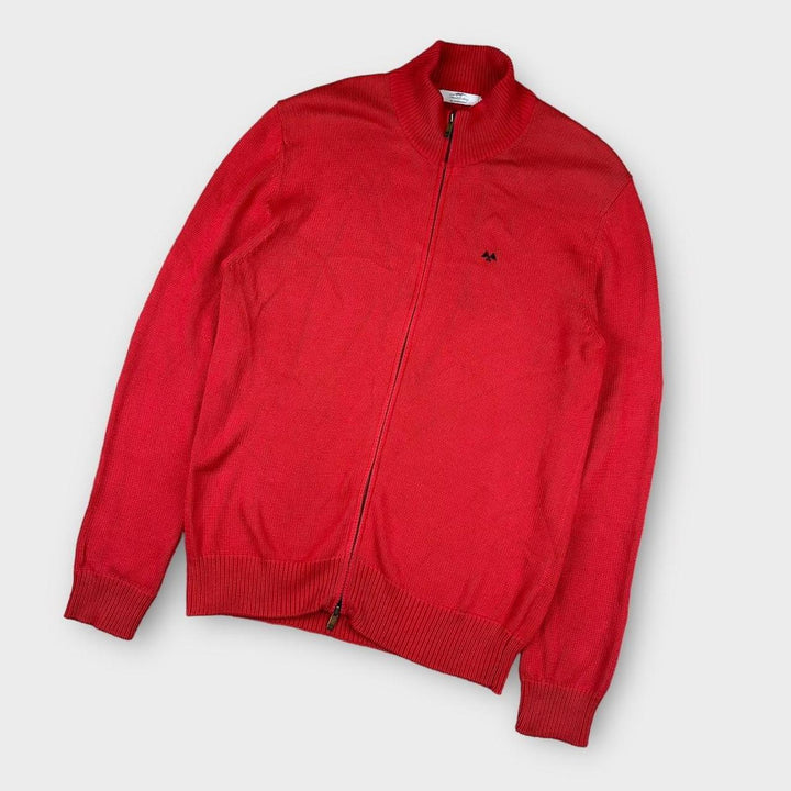 Vintage Thomas Burberry striktrøje med lynlås - XL