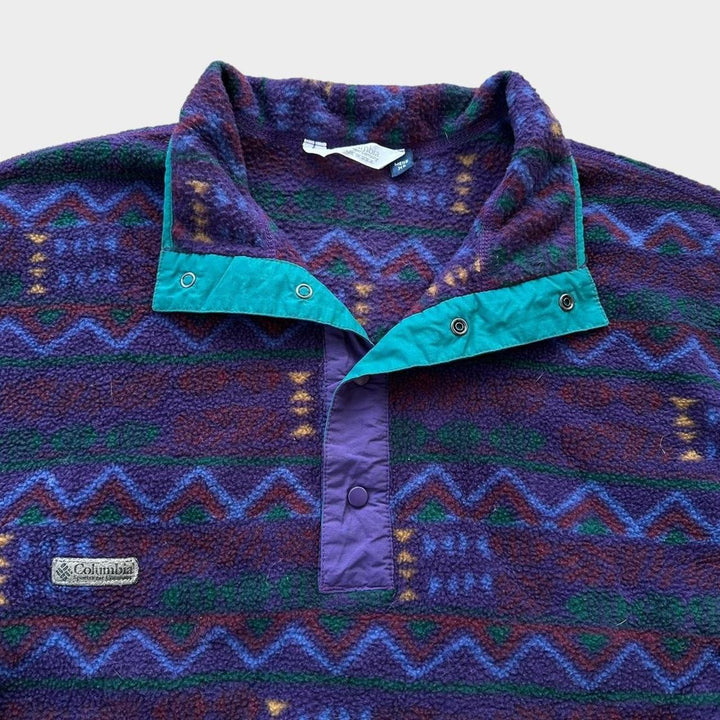 Vintage Columbia funky mønster fleece - XL