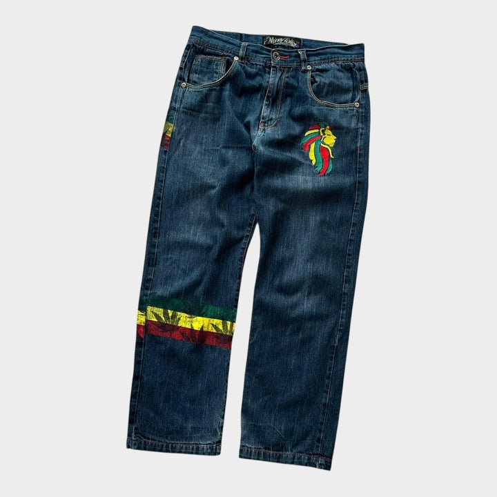 Baggy Hip-hop Rasta jeans - 34 talje