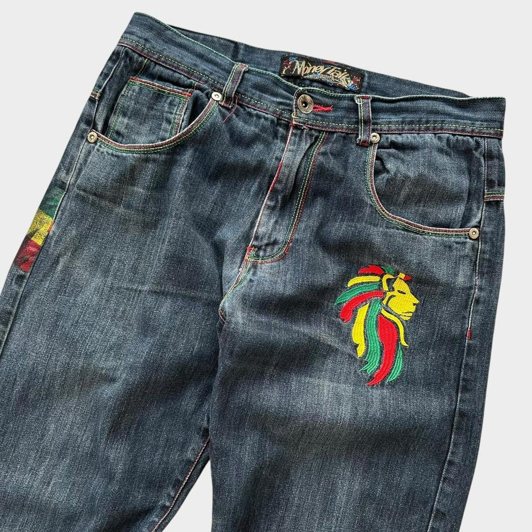 Baggy Hip-hop Rasta jeans - 34 talje