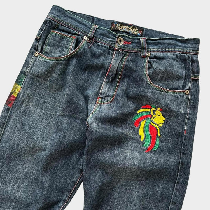 Baggy Hip-hop Rasta jeans - 34 talje
