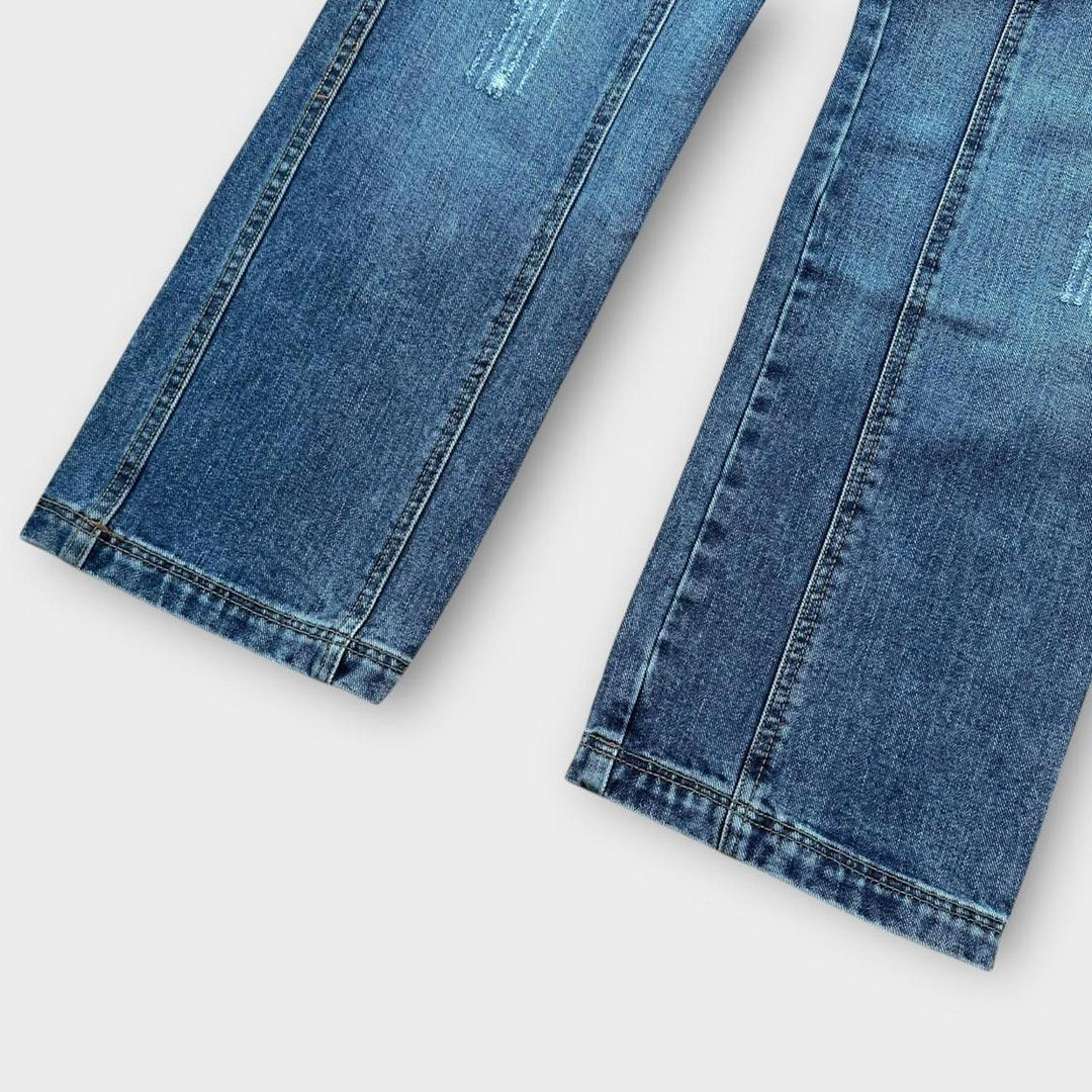 Vintage Y2K denimjeans med brede ben - 28 talje
