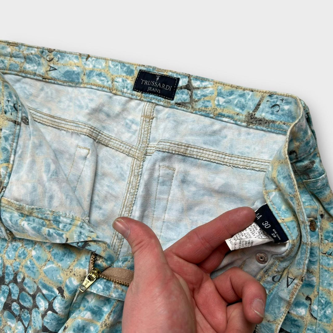 Vintage Trussardi bukser med krokodilletryk