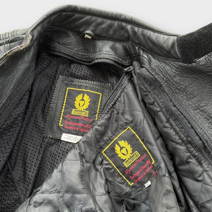 Belstaff bikerjakke i læder - lille (tjek mål)