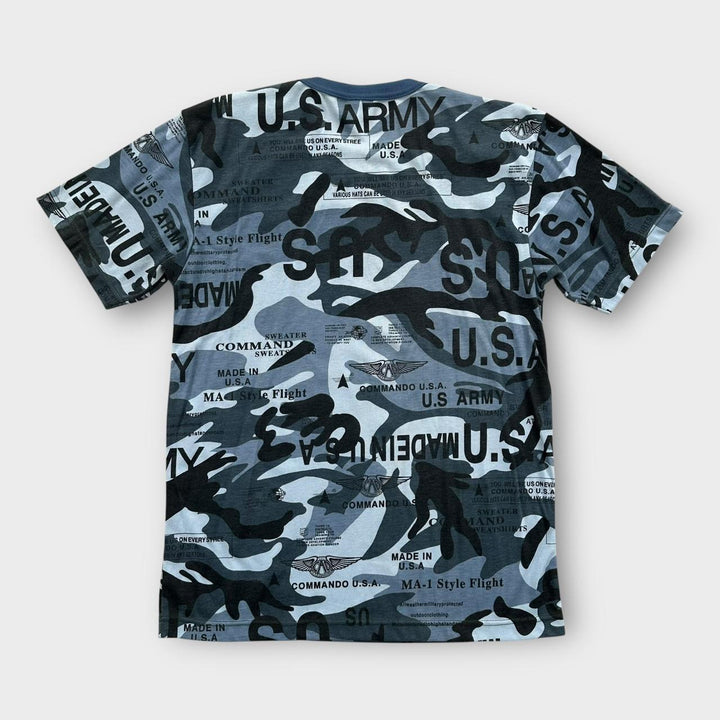 Y2K camo grafisk t-shirt - XL