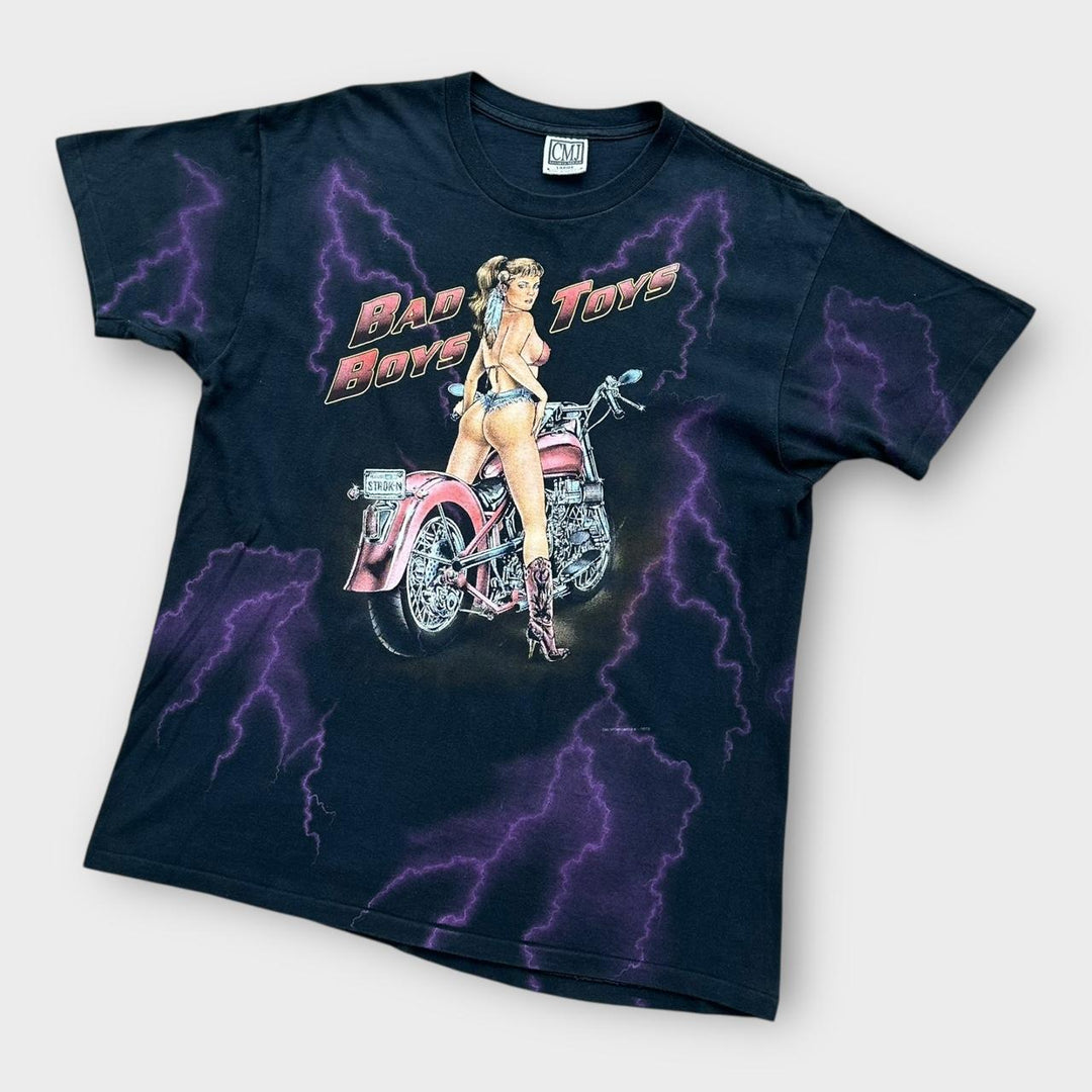 Enkeltsøm Harley grafisk t-shirt - stor