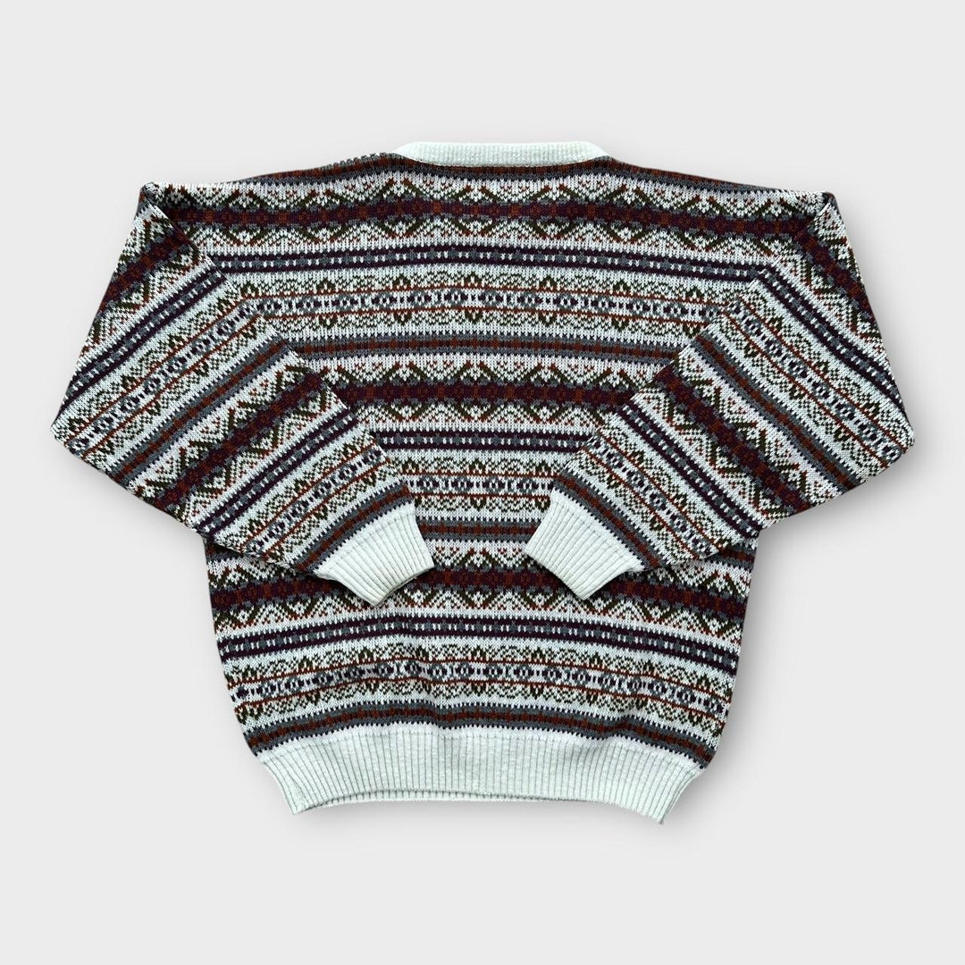 Vintage 90'er mønstret striktrøje- XL