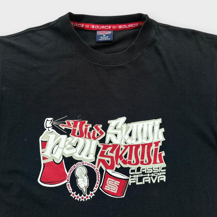 Y2K hip hop grafisk t-shirt - medium (passer som en stor)