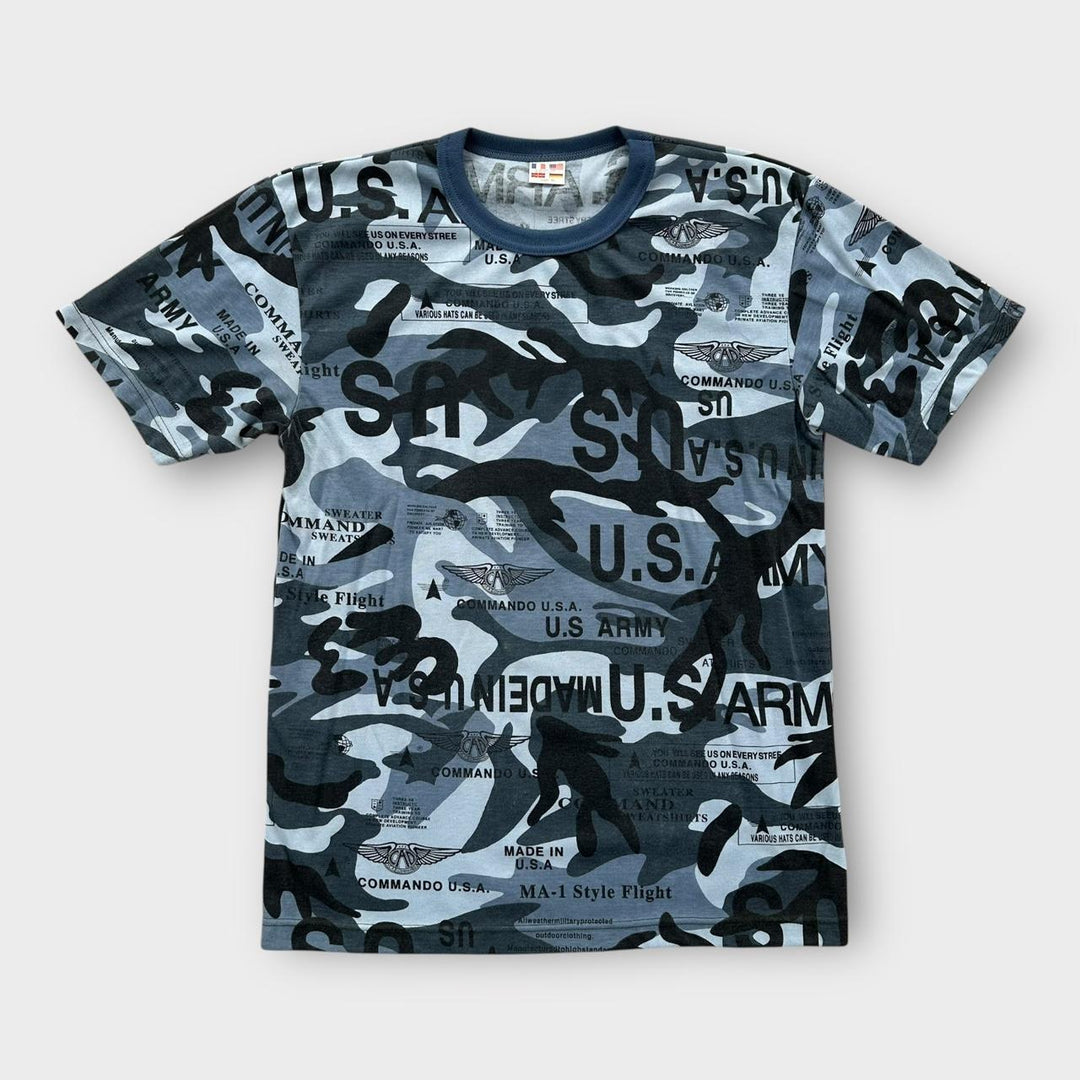 Y2K camo grafisk t-shirt - XL