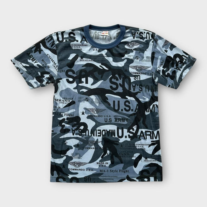 Y2K camo grafisk t-shirt - XL