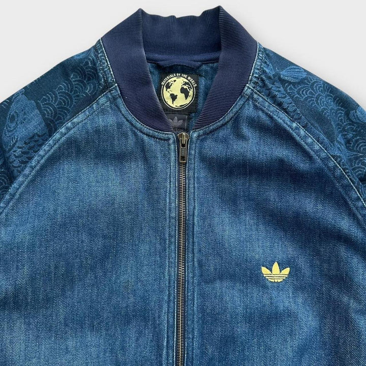 Vintage Adidas denim bomberjakke - medium