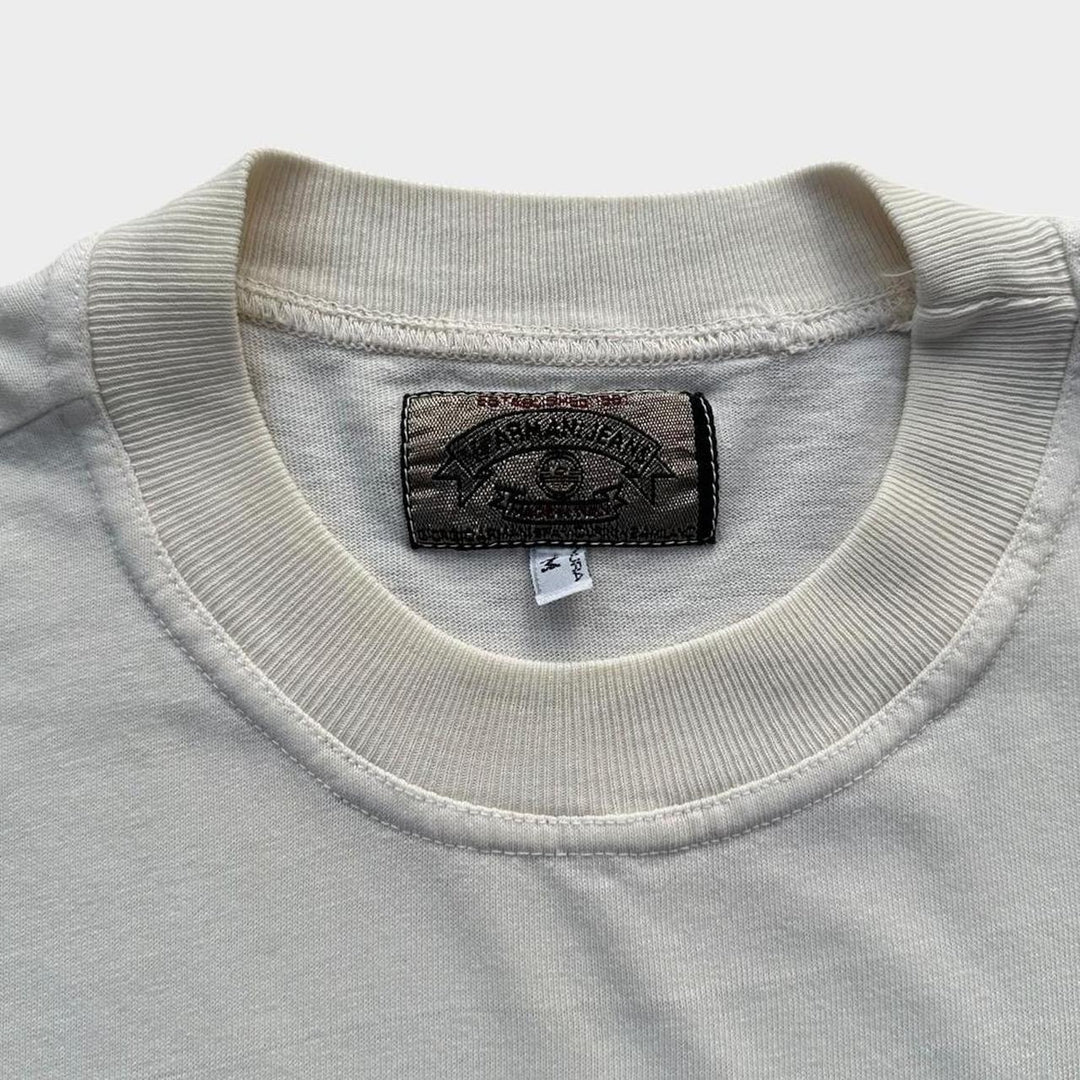 Vintage Armani jeans grafisk t-shirt - medium