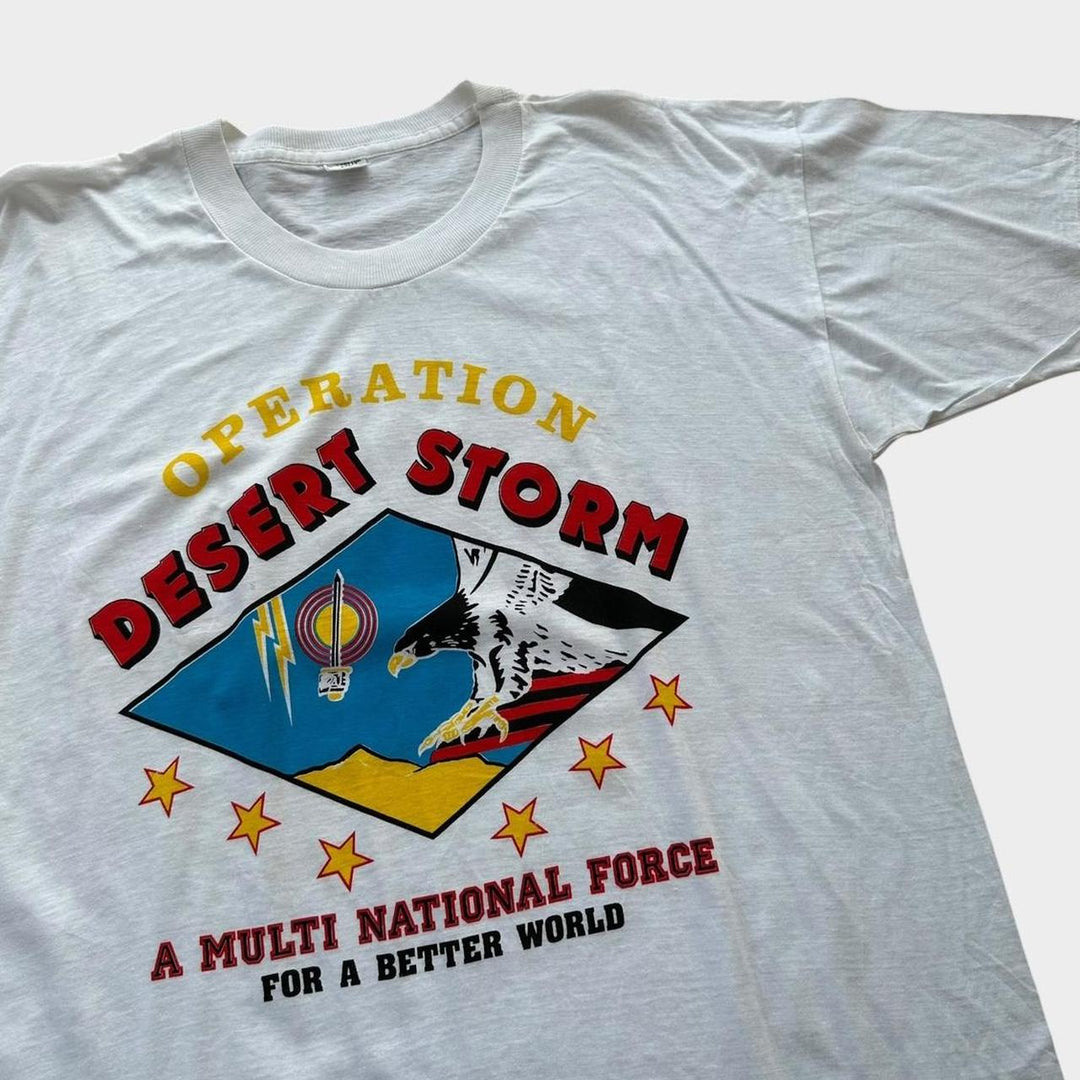 Vintage ørkenstorm grafisk t-shirt - XXL (passer som en stor