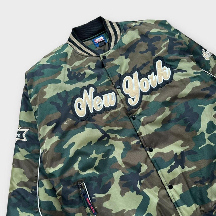 Vintage New York camouflage bomberjakke - XL (passer som en XXL)