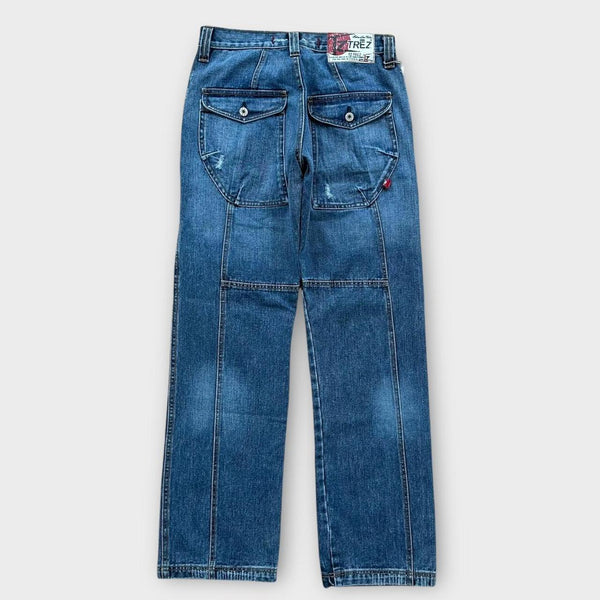 Vintage Y2K denimjeans med brede ben - 28 talje