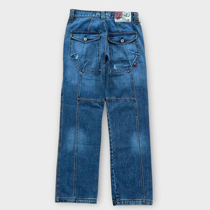 Vintage Y2K denimjeans med brede ben - 28 talje