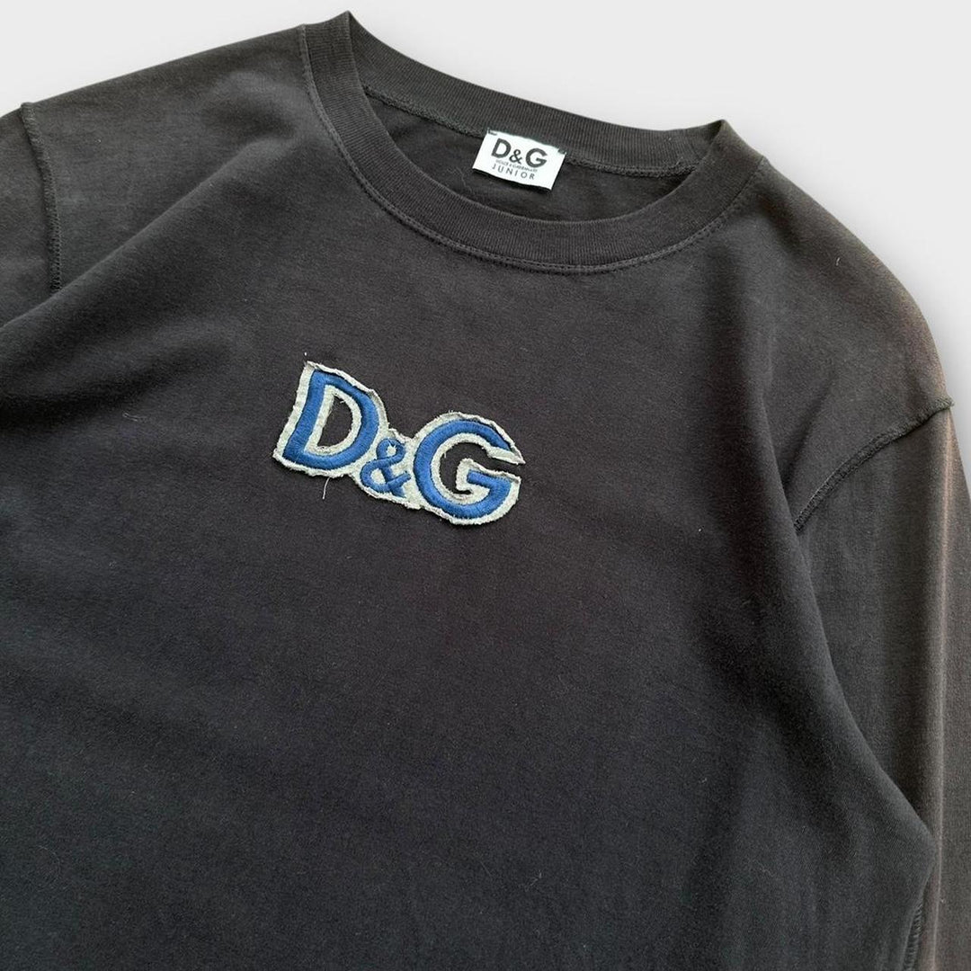 D&G spell out langærmet t-shirt - junior XL (stor dame)