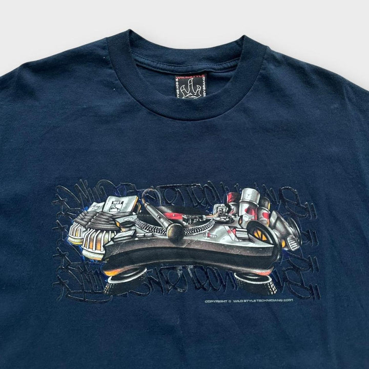 Y2K hip hop grafisk t-shirt - XL