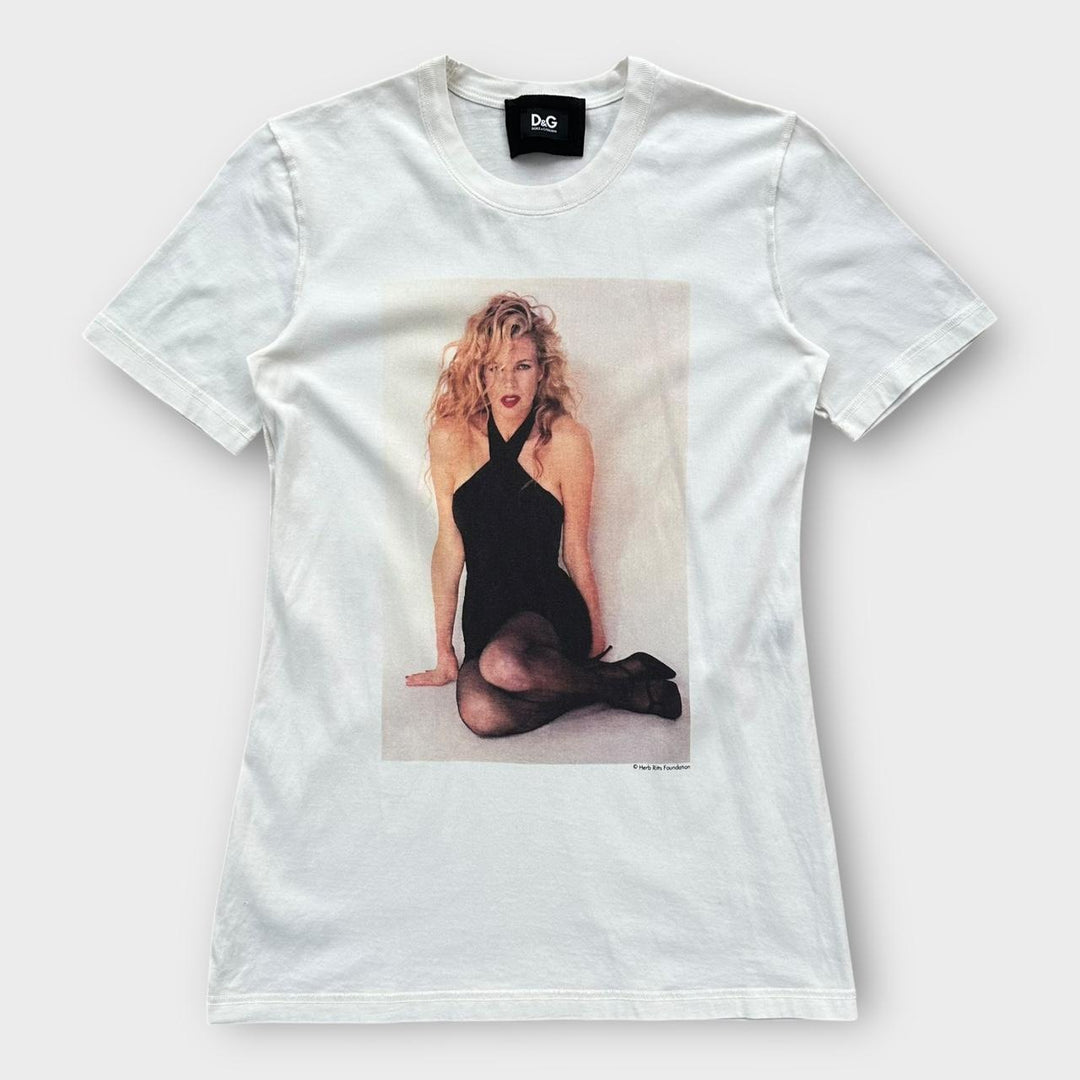 Vintage D&G Kim Basinger grafisk t-shirt - stor dame