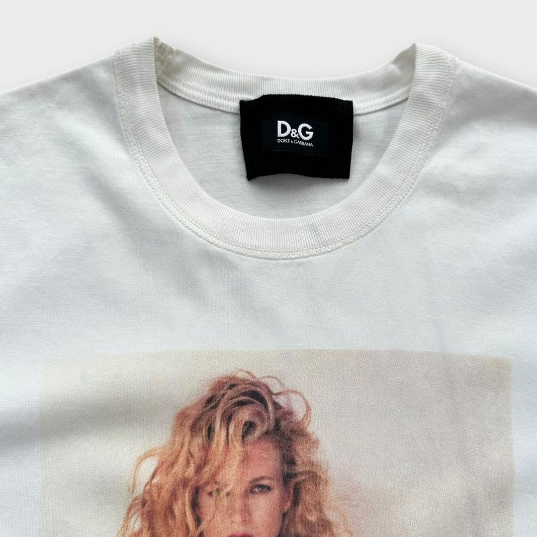 Vintage D&G Kim Basinger grafisk t-shirt - stor dame